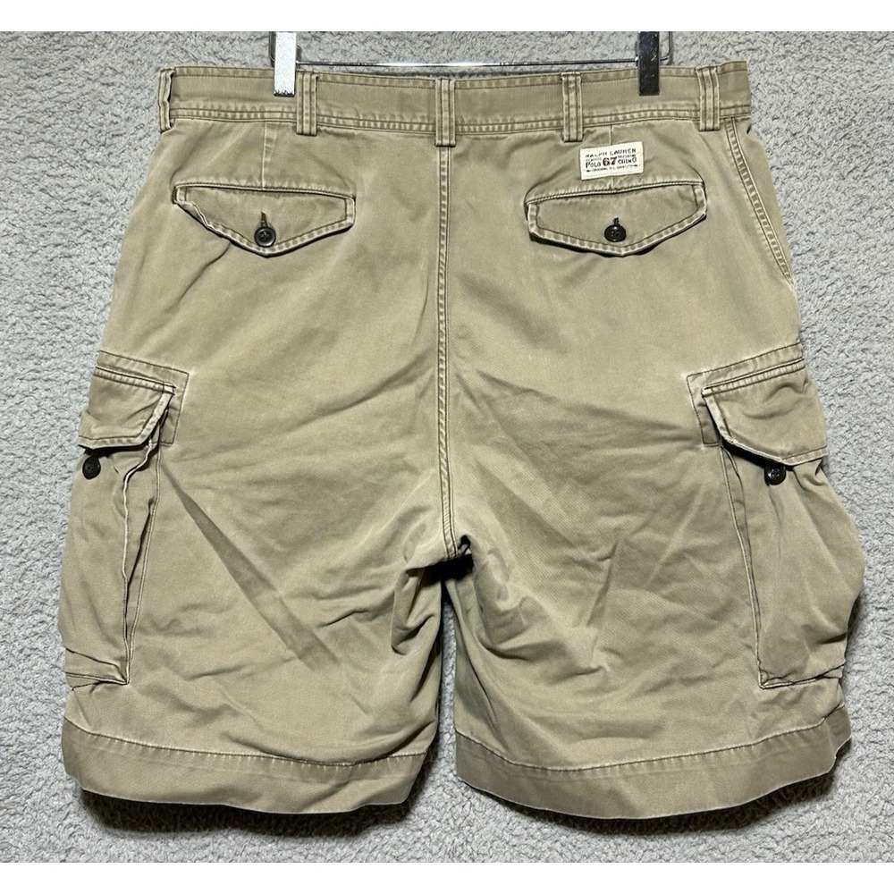 Vintage Y2K Polo Jeans Company Ralph Lauren Shorts Cargo 67 Twill Men 36 - Picture 9 of 11